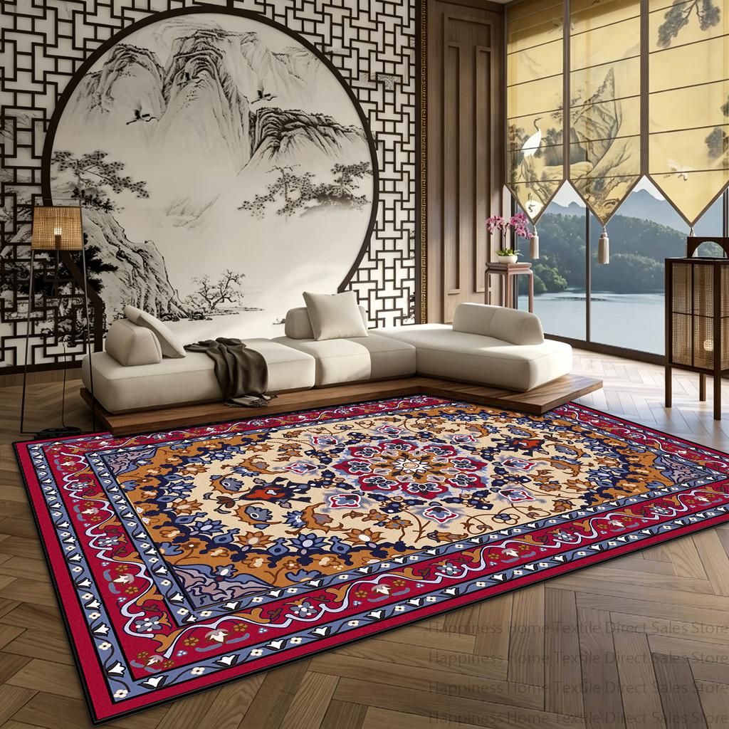 Persian Oriental Style Living Room Luxury Carpet Decoration Home Anti-slip Washable Bedroom Study Mat Soft Plush Lounge Area Rug