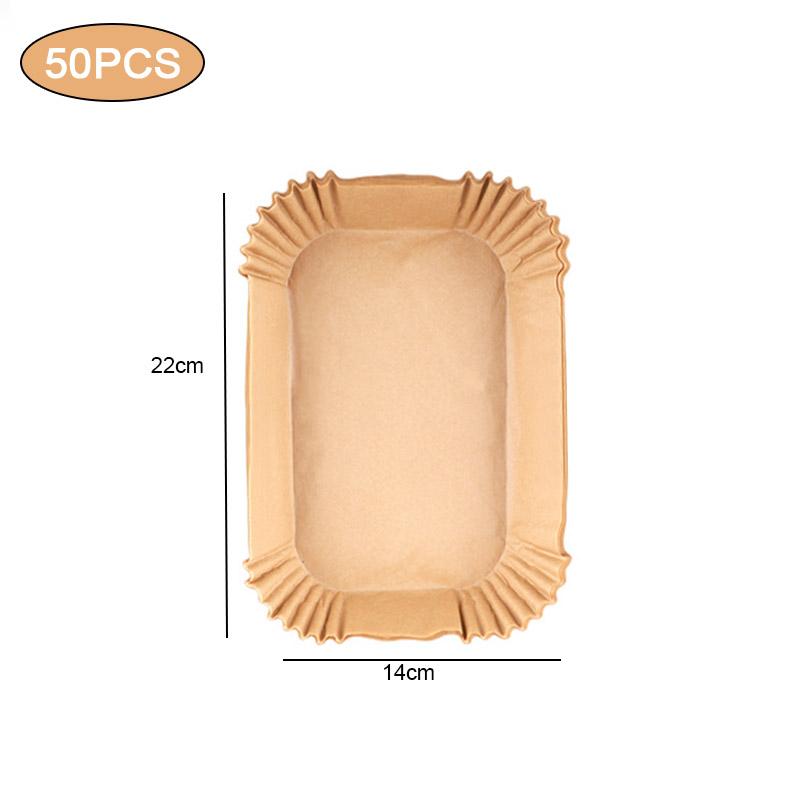 Air Fryer Papper Engångs Kök Bakning Airfryer Mat Non-stick Airfryer Bakpapper Runda Fyrkantiga Air-Fryer Pappersinsatser