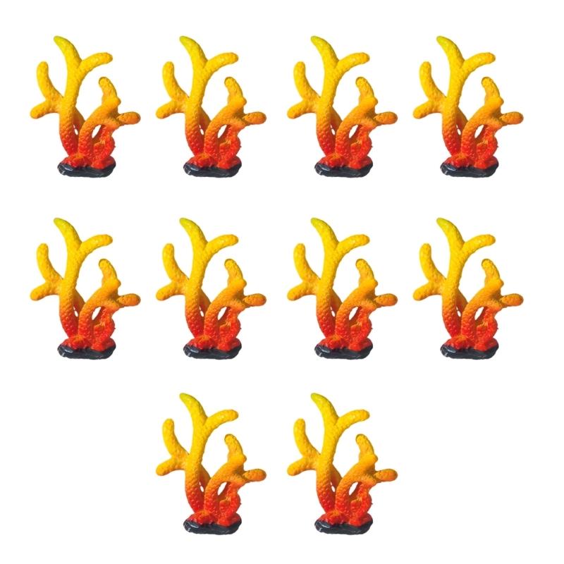 10pcs Colorful Artificial Corals Reef Decoration Simulation Corals Landscape for Bettas Fish Tanks Lovely Styles