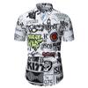 Mens Fashion Ethnic Short Sleeve Casual Printing Hawaiian Shirt Blouse T-shirt