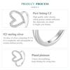 Bisaer 925 Sterling Silver Simple Heart-shaped Finger Ring for Women Anniversary Valentine's Day Gift Cubic Zirconia Jewelry