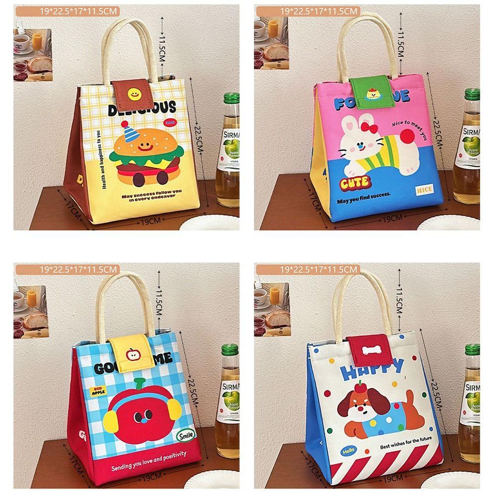 Waterproof Cartoon Thermal Tote With Handle Insulated Storage Pouch Cute Lunch Box Bag Picnic