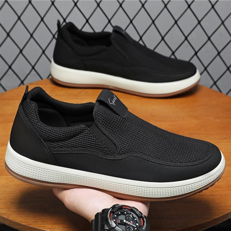 Fashion Men's Canvas Shoes Breathable Mesh Shoes Comfortable Casual Sneakers for Men Non Slip Vulcanized Shoes Classics Slip-On Loafers