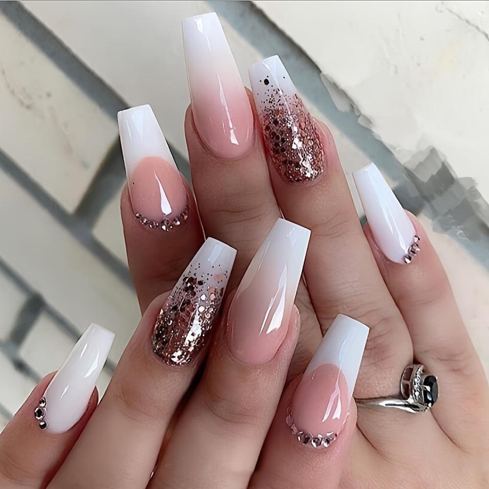Abnehmbarer Nagelbohrer-Kollektion Europäischer und Amerikanischer Stil Französisches Rechteck Trage-Nagelpads