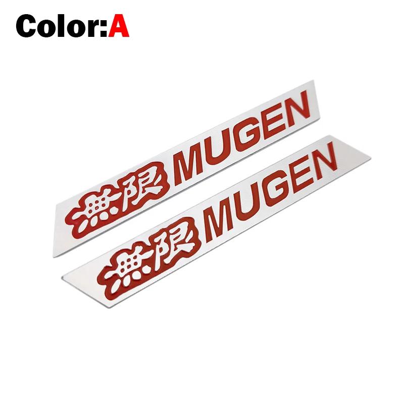 1 Pair Two Side New 3D Aluminum Mugen Emblem Chrome Logo Rear Badge Car Trunk Sticker Car Styling For Civic Accord CRV Fit