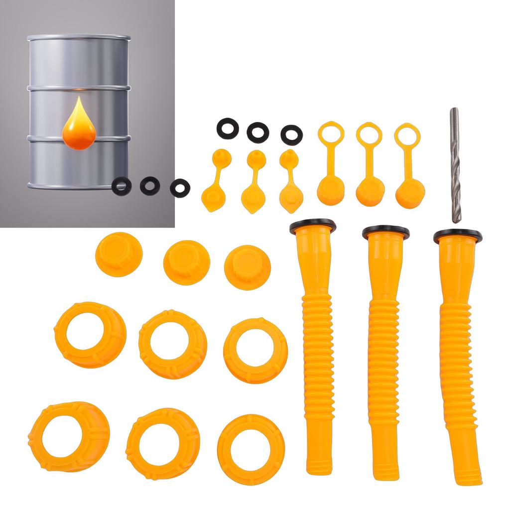 Gas Can Replacement Kit 3 Sets Gas Can Nozzle Replacement for 1, 2, 5, 10 Gallon Nozzle Nozzle Replacement Fuel   Vent   20cm