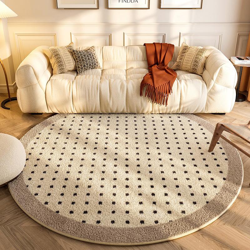 French Retro Circular Carpet Living Room Dirt Resistant and Wear-resistant Floor Mat Bedroom Easy To Maintain Bedside Carpet