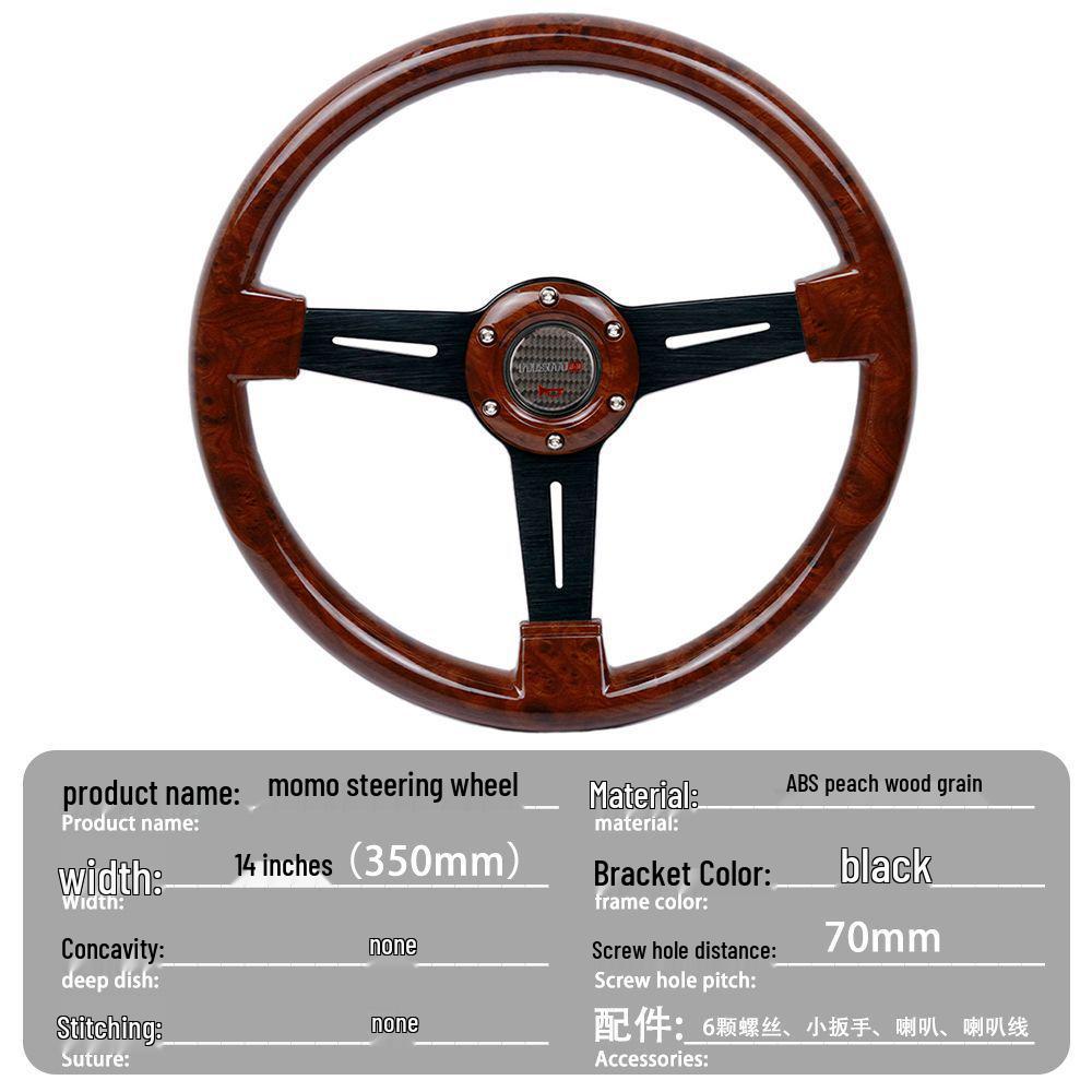 14" Retro Ferskentrefinish Ratt, Universell Passform for Beidouxing, Jetta & Yishen, Racing Titandesign