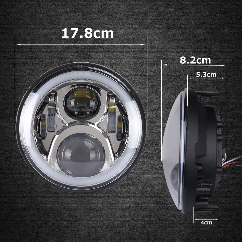 MOVOTOR CB400SF Headlight with DRL Function and Squid for CB Series Motorcycles 7-inch Rings, High/Low Beam, Chrome, (1 Piece)