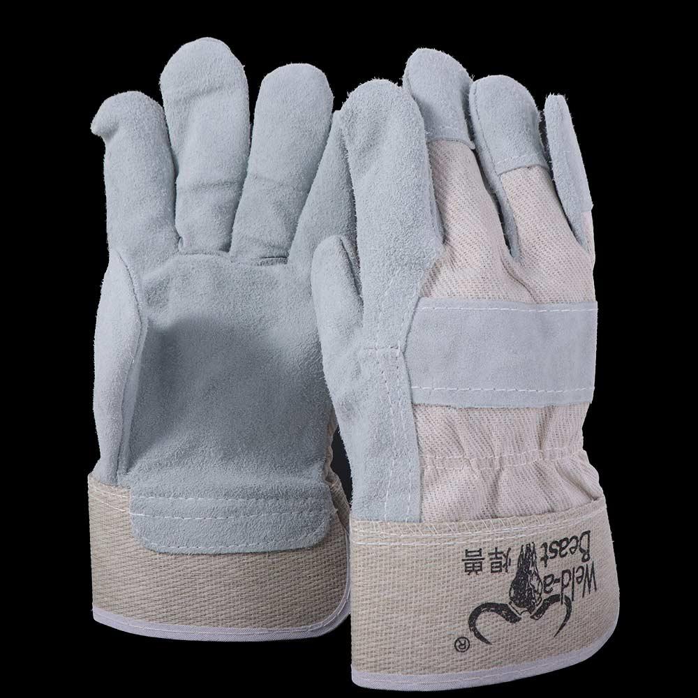 1 Pair Thickened Leather Welding Gloves Abrasion Resistant Labour Gloves  Moving Households
