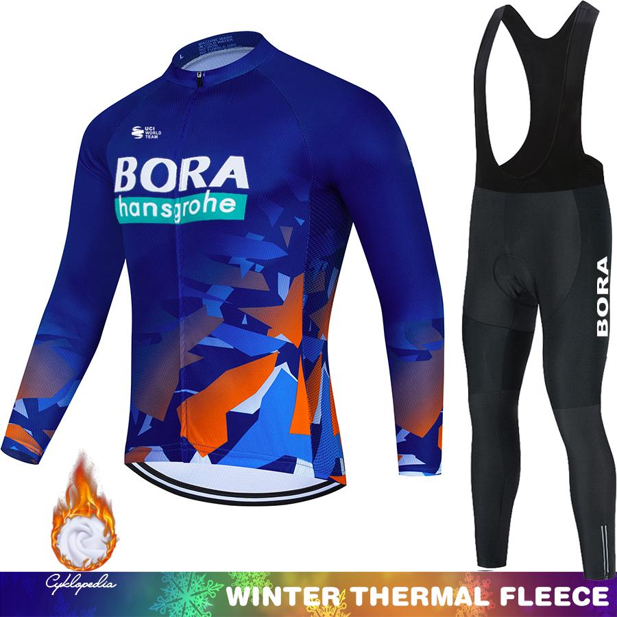 Men's2026 Winter Warm Cycling Clothing Set  Hermal Fleece Jersey UCI BORA Jumper Clothing Mountain Bikes Retro Mens Clothes Ciclismo Hombre Suit