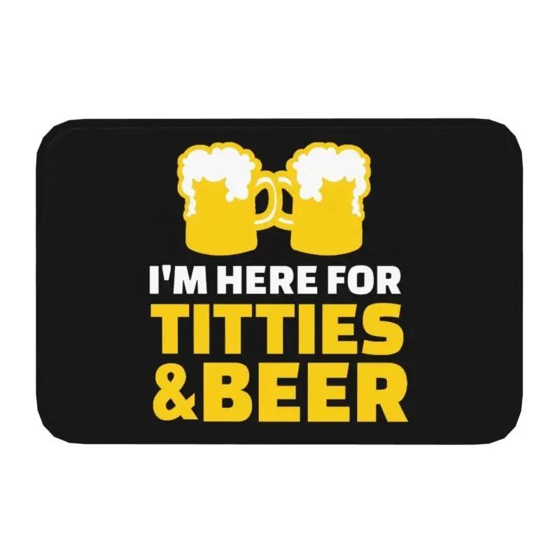 Beer Lover Doormat - Skeleton Skull Print Anti-Slip Mat for Kitchen Bathroom Toilet Floor Entrance Rug Home Decor Personalized 40cmx60cm