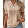 2 summer new vacation fashion hollow short-sleeved women's shirt