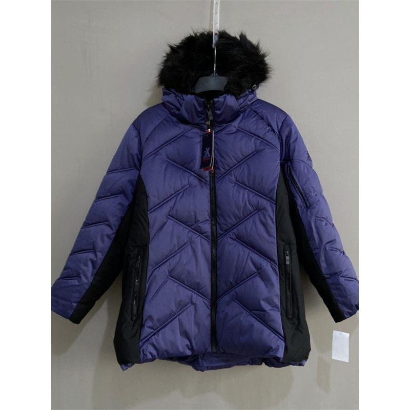 Export USA ZX Plus Size Women's Clothing Autumn and Winter Thickened Fur Collar Hood Cotton-Padded Coat Faux Fur Quilted Coat