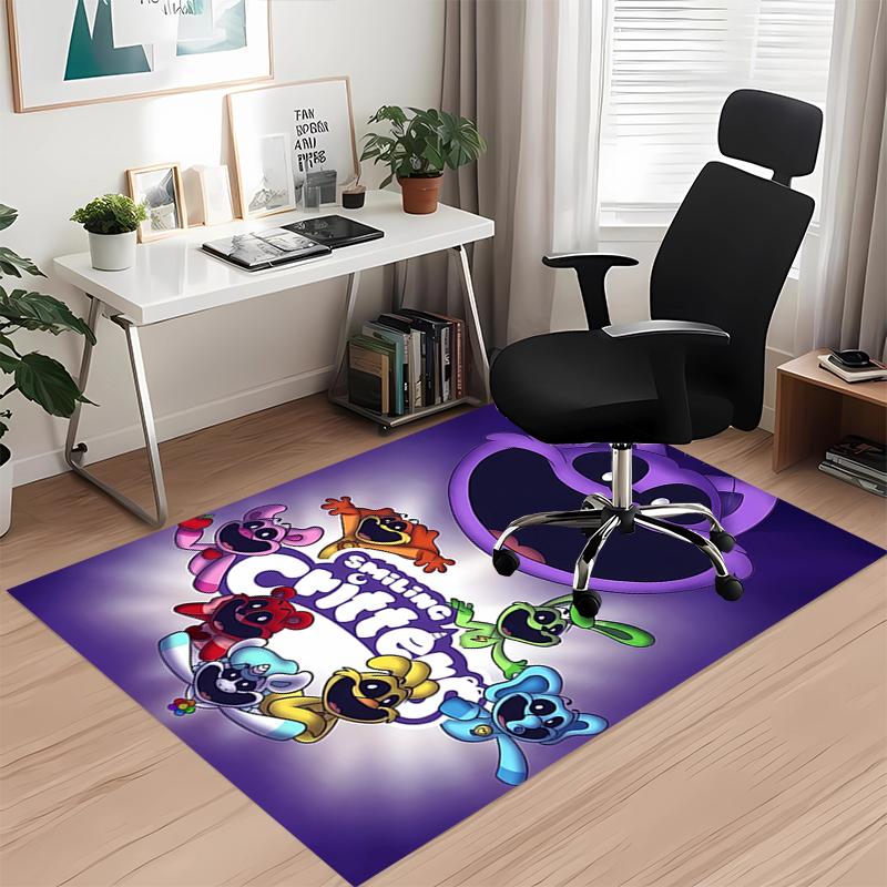 Smiling Critters Printed Carpet, for Office Chair Living Room Bedroom Kitchen Room Decor Gifts.