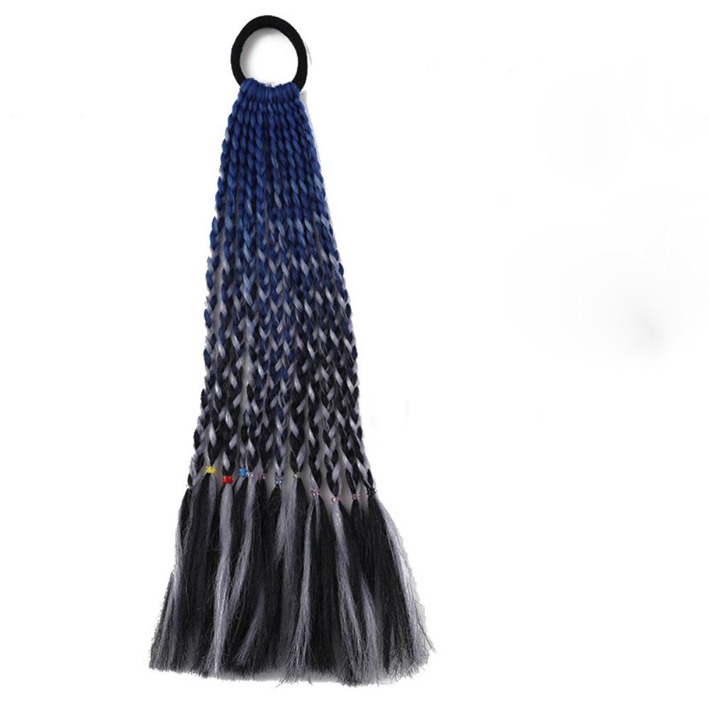 1 pièce Tresses colorées élastiques Filles Perruques Queue de cheval Nouvelles Tresses pour enfants