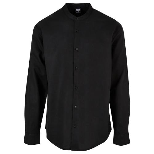 Urban Classics Mens Cotton Standing Collar Shirt