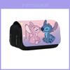 Stitch Double Layer Pencil Case For Students With Polyester Material And Storage Space