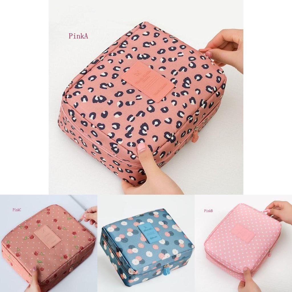 Luxurious Floral Nylon Zipper Women Makeup Bag With Elegant Cosmetic Case Organizer