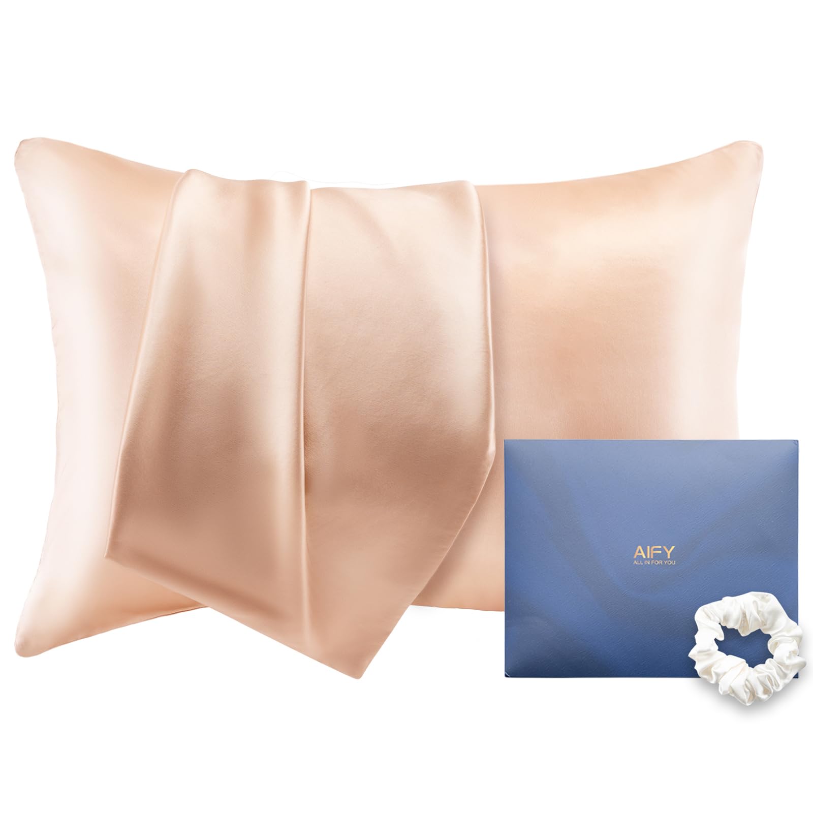 

AIFY Silk Pillowcases Seen on 6A for Beautiful Hair and Reduces Hair Gentle on Sensitive Reduces 1 Beige Pink (As TV) - 100% Silk, Grade, Skin,