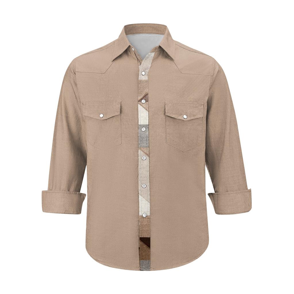 Pánské módní s klopou a krátkým rukávem ležérní top délky po ramena