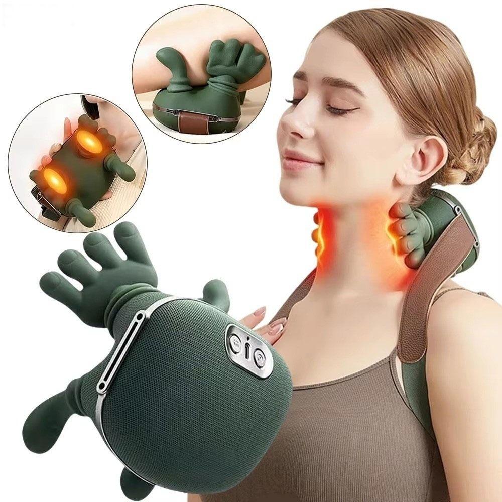 4D Knetmassagekissen Beheiztes Nackenmassagegerät Zervikales Massagegerät Heim Büro