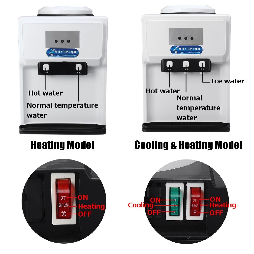 220V Cold And Hot Drink Machine 500W Drink Water Dispenser Desktop Water Holder Heating Cooling Water Fountains Boiler Drinkware Tools