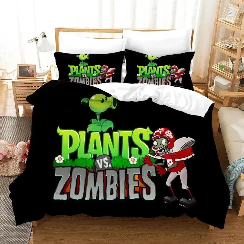 3D Printed Plant Zombie Bedding Set Boys Girls Twin Queen Size Duvet Cover Pillowcase Bed Boys Adult Fashion Home Textileextile