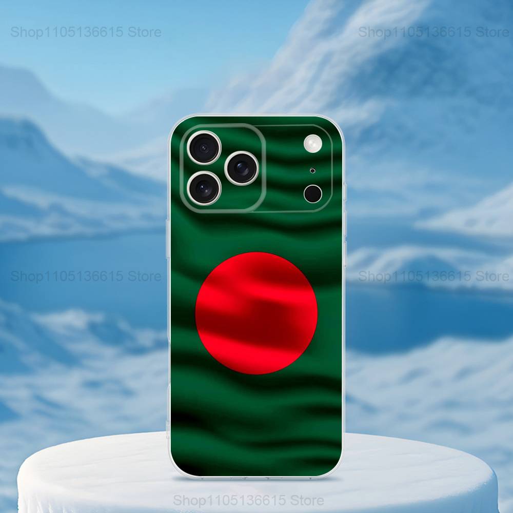 

Flag Bangladesh Art Phone Case For iPhone,14,13,12,15,Pro,Max,Plus,11,17,16,X,XS,XR,SE,Mini Transparent Soft Cover iPhone12PROMAX