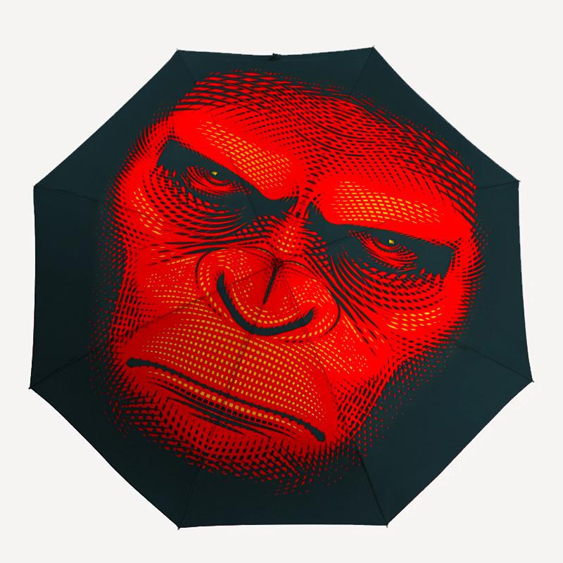 

1pc Gorilla Face Auto Open/close, All-Season Portable Folding Umbrella for Women & Men, Travel, Everyday, Formal Events - Compact Luxury Parasol, Outd