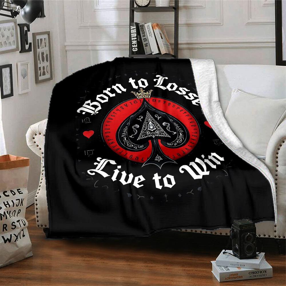 1pc Born To Lose Live To Win Soft Flannel All Season Throw for Home, Office, Outdoor UseDurable Comfort Soft Warm Throw for Home
