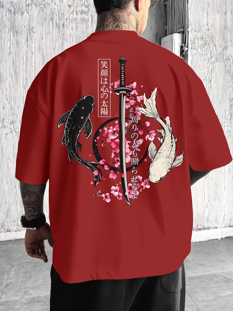 Japanese Cherry Blossom Print 100 Cotton Men Woment Tshirt Summer Autumn Daily Outdoor Sports Casual Loose Street Shortsleeve