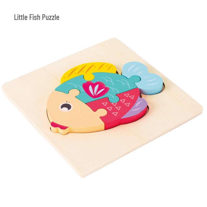 3D Wooden Puzzle Blocks for Toddlers: Educational Snap Fit Toys for Ages 3-6, Boys and Girls