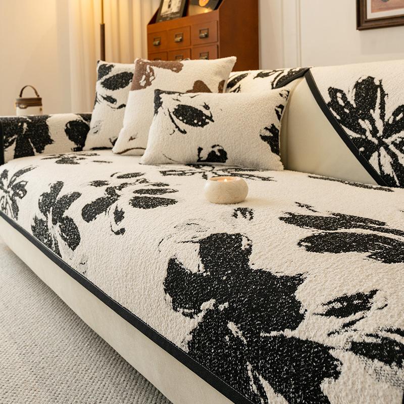 Autumn And Winter Half-Fleece Sofa Cushion  New Thickened Non-Slip And Dirt-Resistant Seat Cushion Washable Sofa Cover Towel