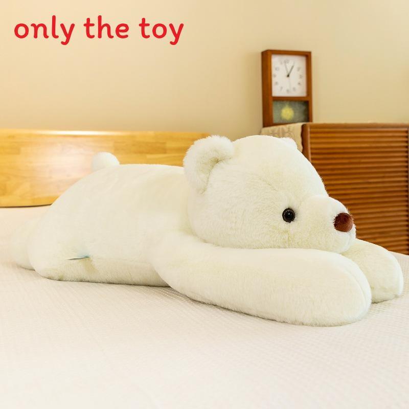 Adorable White Brown Teddy Bear Plush Doll Toy Pillow For Kids Sleep Comfort And Cuddle 65cm белый