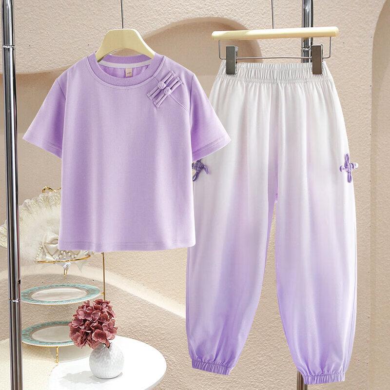 Moonkids Girls  Chinese Style Summer Short Sleeve Set 160cm