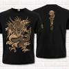 Japanese Dragon Black T-Shirt. Japanese Tattoo Style. Mythical Creature.