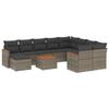 VidaXL Salon de Jardin avec Coussins 11 pcs, Canapés de Terrasse, Ensemble de Meubles de Patio, Mobilier d'Extérieur, Gris 3226564