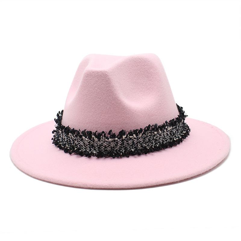 2021 Autumn Men'S And Women'S Woolen Hats, Solid Color Jazz Top Hats, Crystal Diamond Gift Hats