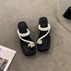 High-heeled Slippers Women's Summer Outer Wear New Thick-soled Beautiful Thick-heeled Exquisite Height-increasing Sandals
