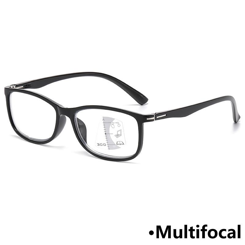 Small Square Multifocal Reading Glasses Photosensitive Clear Lenses Presbyopia GlassesBlue Light Blocking Eye Protectio Eyewear