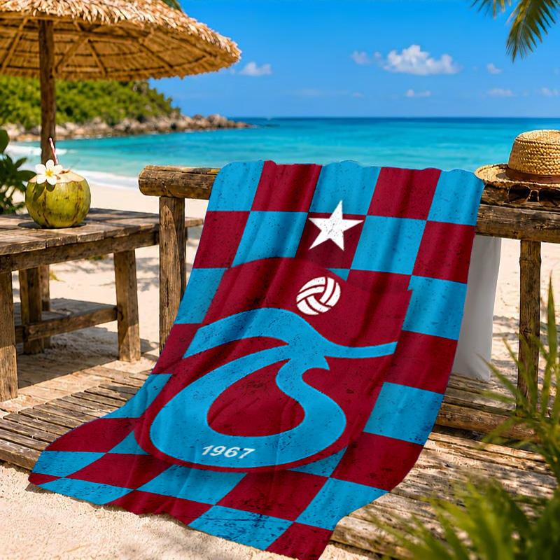 Trabzonspor Crest Emblem Beach Towel, Quick-drying, Easy to Care for, Suitable for Both Fitness and Beach Vacations,Sports Essential