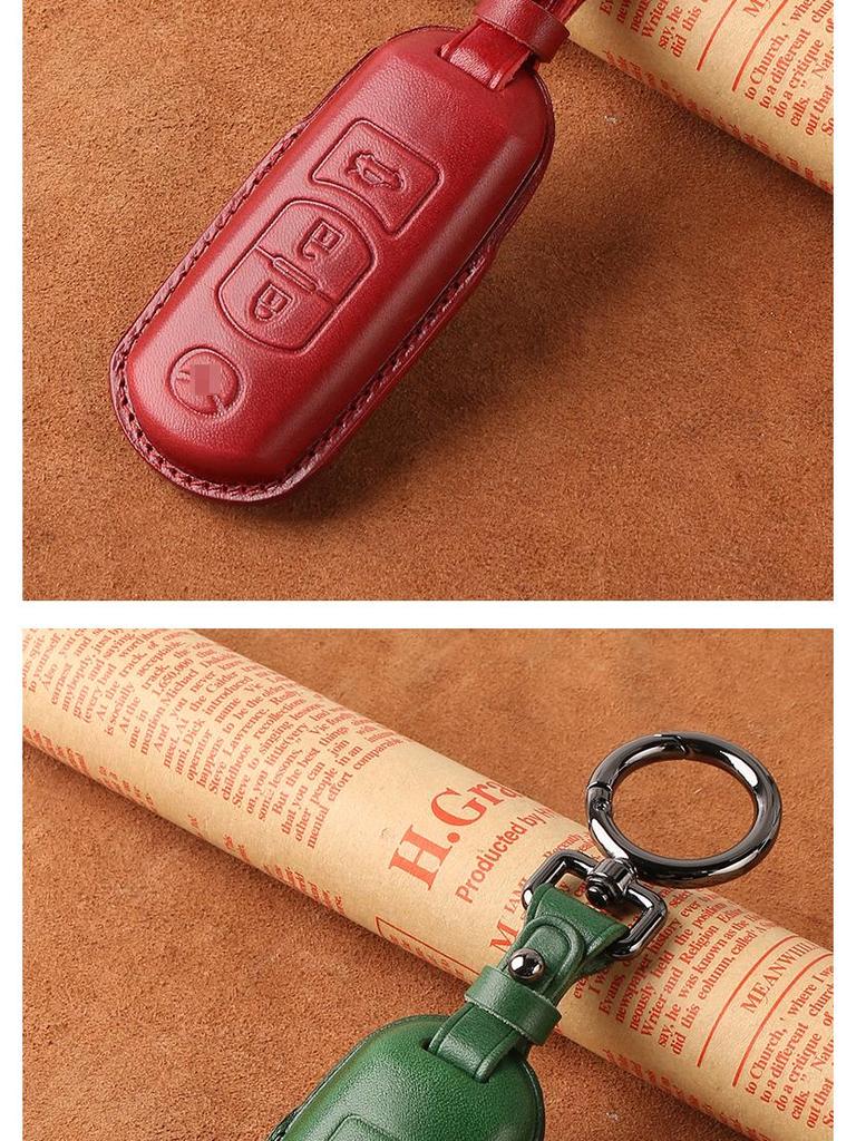 Genuine Leather Key Case for 2022 Mazda Axela/CX5/CX4 - Handmade Protective Cover