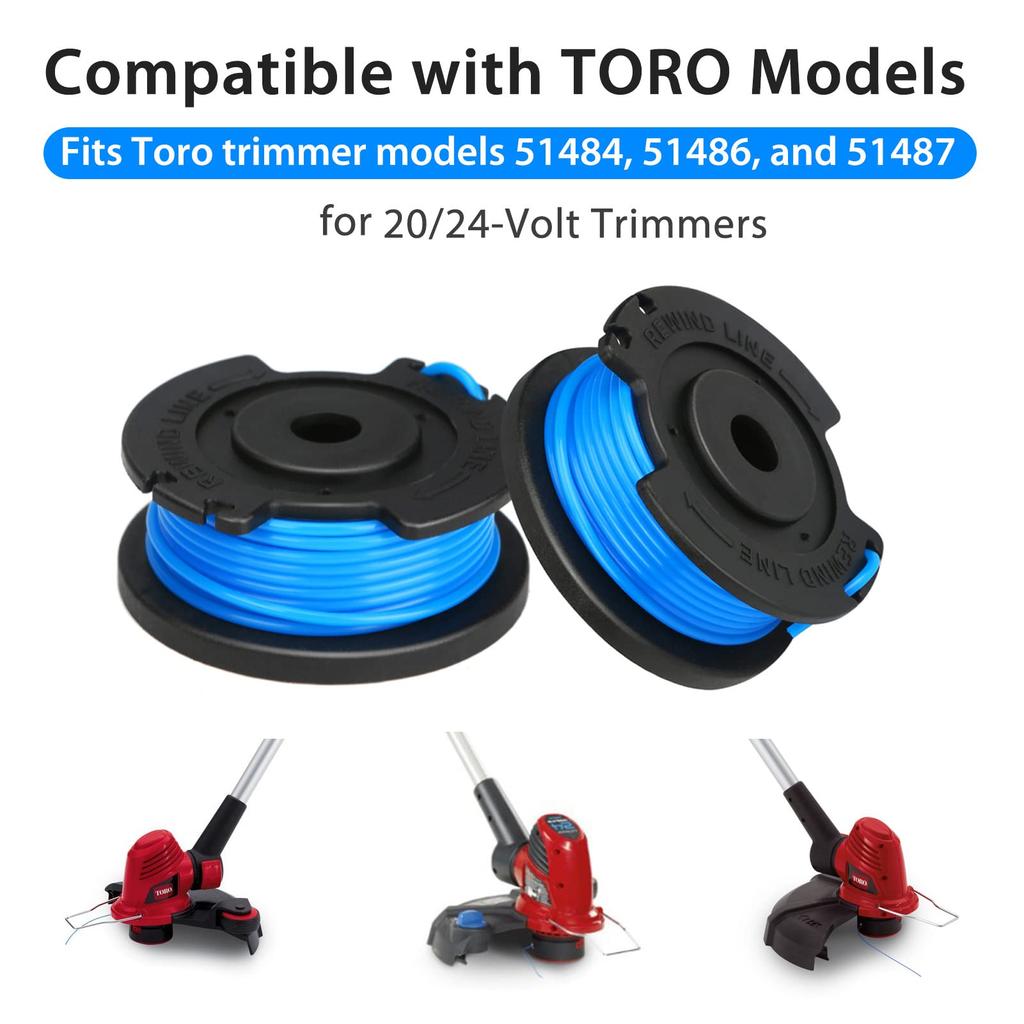 6Pcs Spools for Toro 51484 51486 51487 20V/24V Grass Trimmer Nylon Rope Spools, 88524