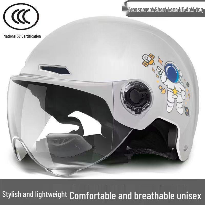 Gray 3C Certified Electric Vehicle Helmet for Men & Women - Summer Motorcycle & Battery Car Riding Safety Hat.