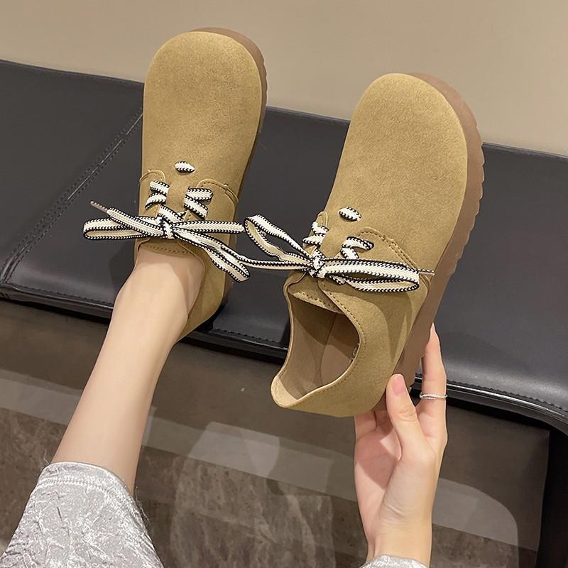 Mode Frühling Herbst Retro Spitze Freizeitschuhe für Damen Mode Einfarbig Luxusschuhe Damen Neu Designer 4cm Absatz Ballerinas Damen