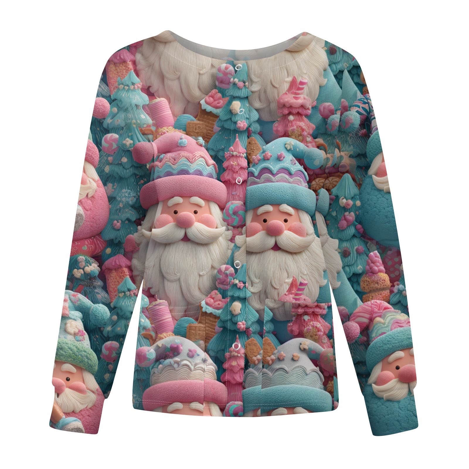 

Женская повседневная модная куртка с длинными рукавами и на одной пуговице с рождественским принтом XXL синий