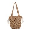 Literary and simple cotton thread shoulder woven bag women's 2025 new hollow niche handmade straw bag handbag women