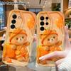 Phone Case: 2D Flat Samsung Galaxy A34 A35 M05 M06 S20 S22 S21 FE Plus 5G Protective Case, Orange Little Bear, Perfect Christmas and Halloween Holiday