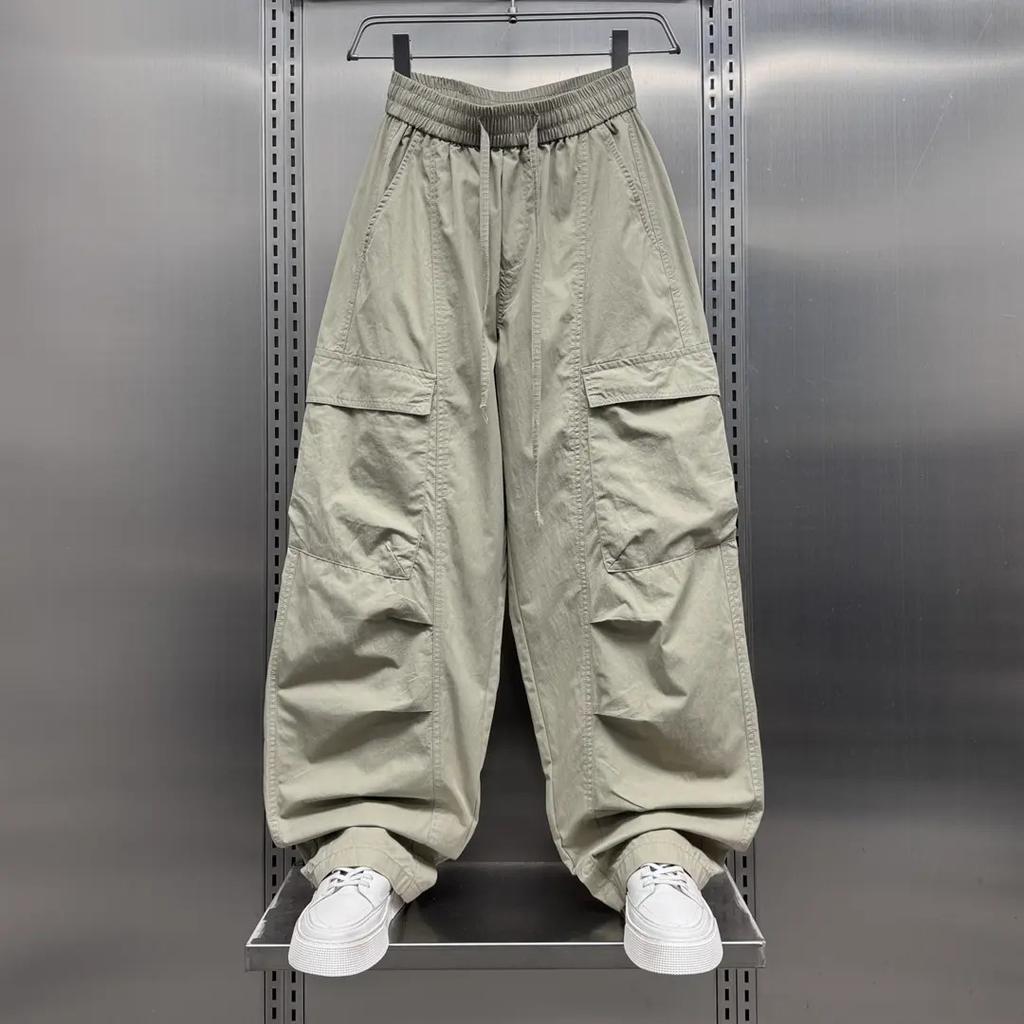 Trendy Brand American High Street Ruffian Handsome Overalls Men's Summer New Trend Loose Versatile Paratrooper Casual Pants
